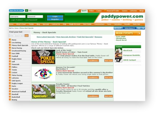 Paddy Power Website