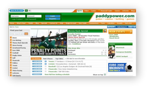 Paddy Power Website